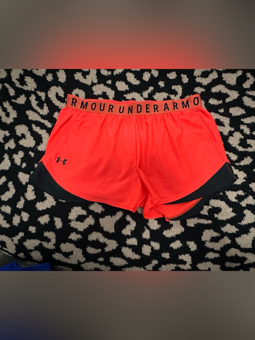 Under Armour Women’s Bright Red Athletic Shorts with Black Liner